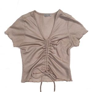 Paper Crane Small Taupe Crop Top EUC